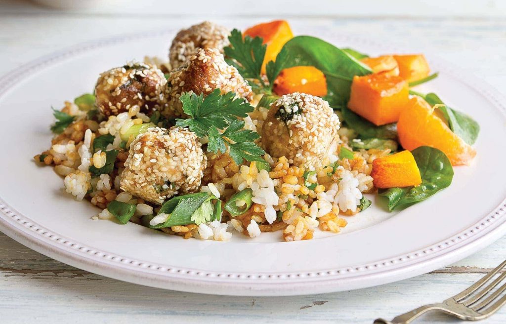 Boulettes de poulet au riz miso délicieux