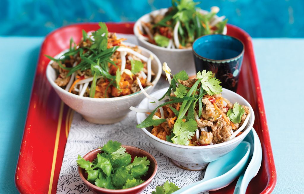 Poulet à la chinoise et purée de patate douce