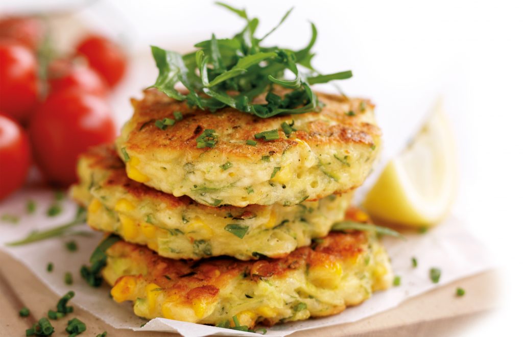 Galettes de maïs et courgettes végétariennes