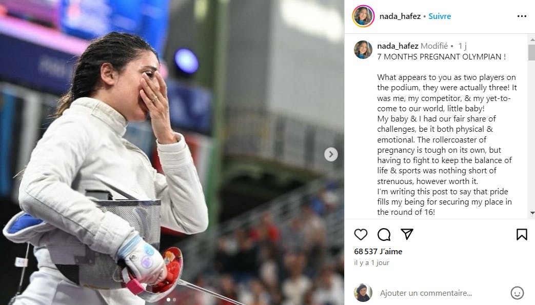 Une escrimeuse égyptienne enceinte fait sensation aux Jeux Olympiques.jpeg