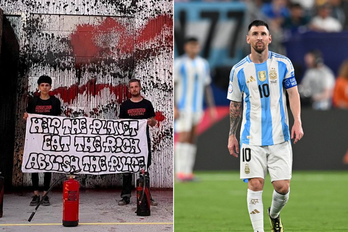 Vidéo des militants du climat vandalise le palais de Messi en Espagne