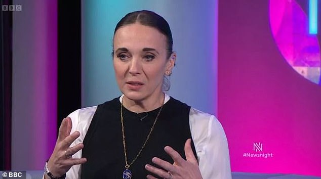 Abbington lors de son interview sur Newsnight