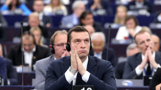 Jordan Bardella photographié au Parlement européen au mois de juillet