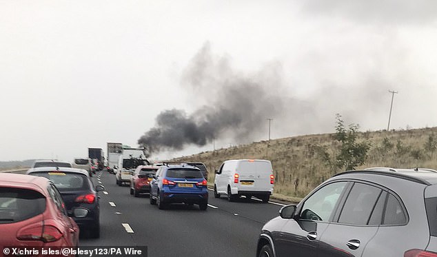 Fumée après l'accident