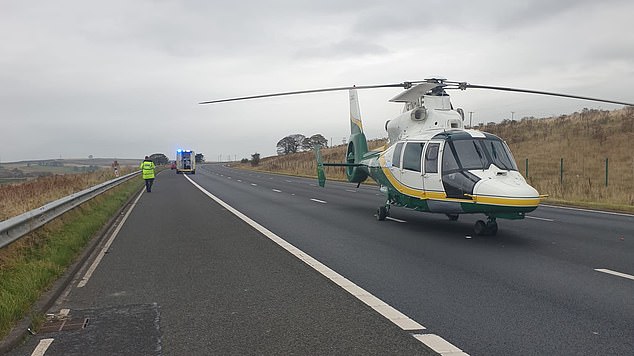 Hélicoptère envoyé sur les lieux de l'accident