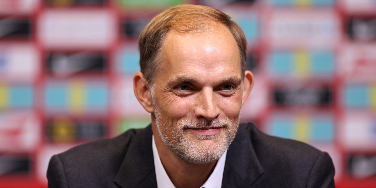 Thomas Tuchel lors de sa présentation comme entraîneur de l'équipe nationale anglaise