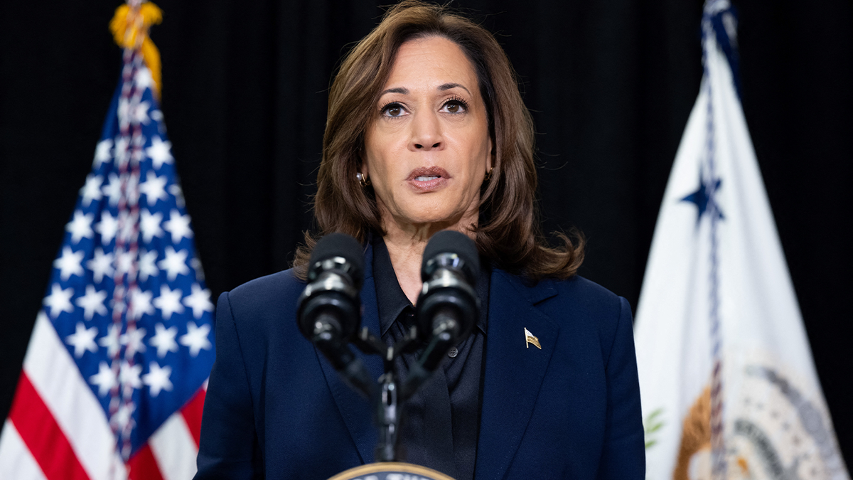 Kamala Harris parlant lors d'un événement.