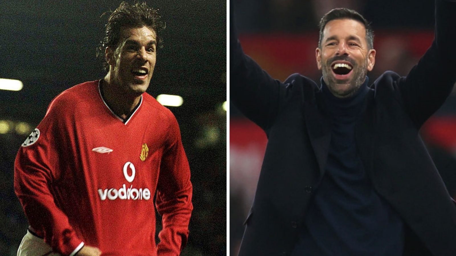 Ruud van Nistelrooy en tant que joueur et entraîneur pour Manchester United