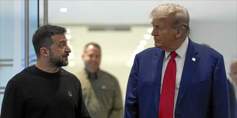 Donald Trump et le président ukrainien Volodymyr Zelensky, lors d'une rencontre à New York, le 24 septembre 2024.