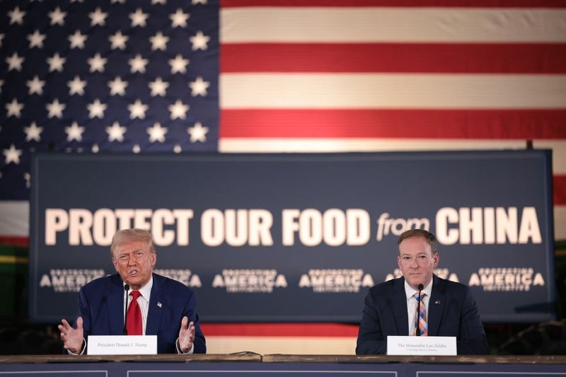 Donald Trump lors d'un discours.