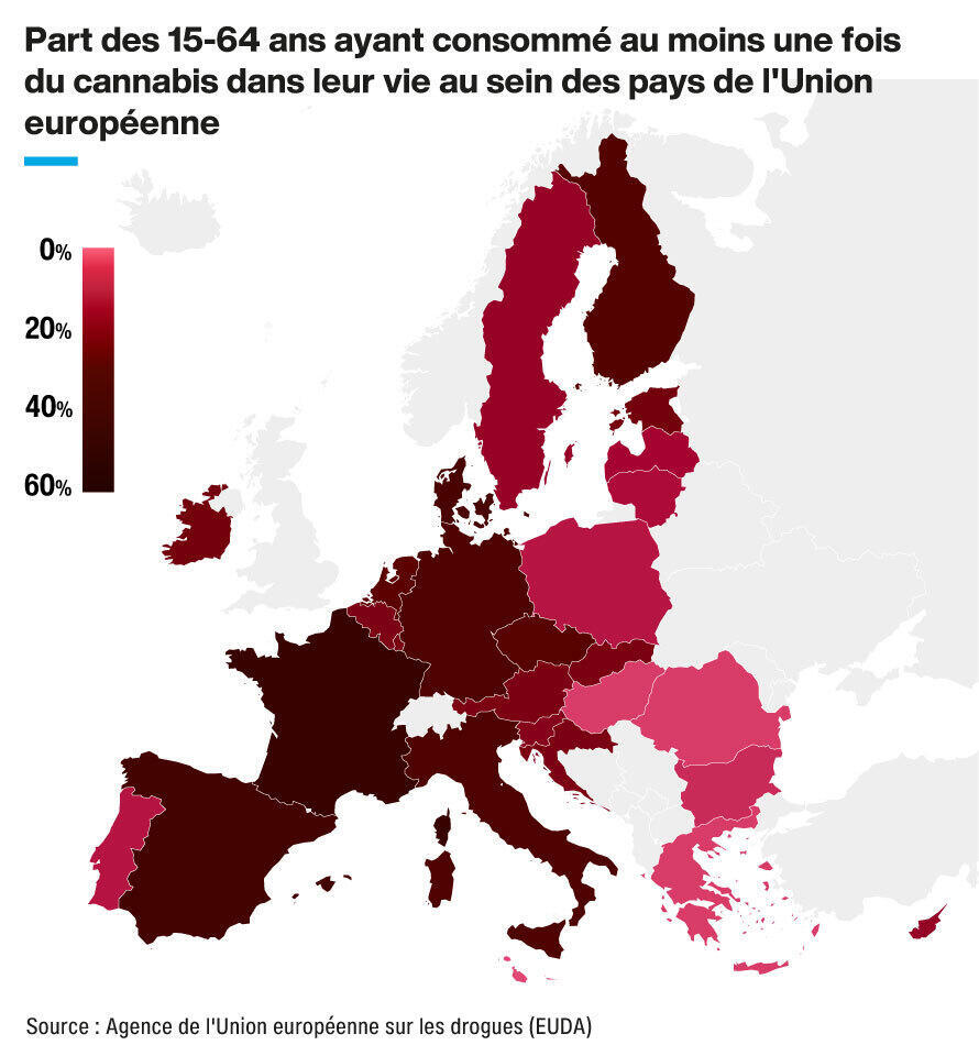 Consommation de cannabis au sein de l'Union européenne.