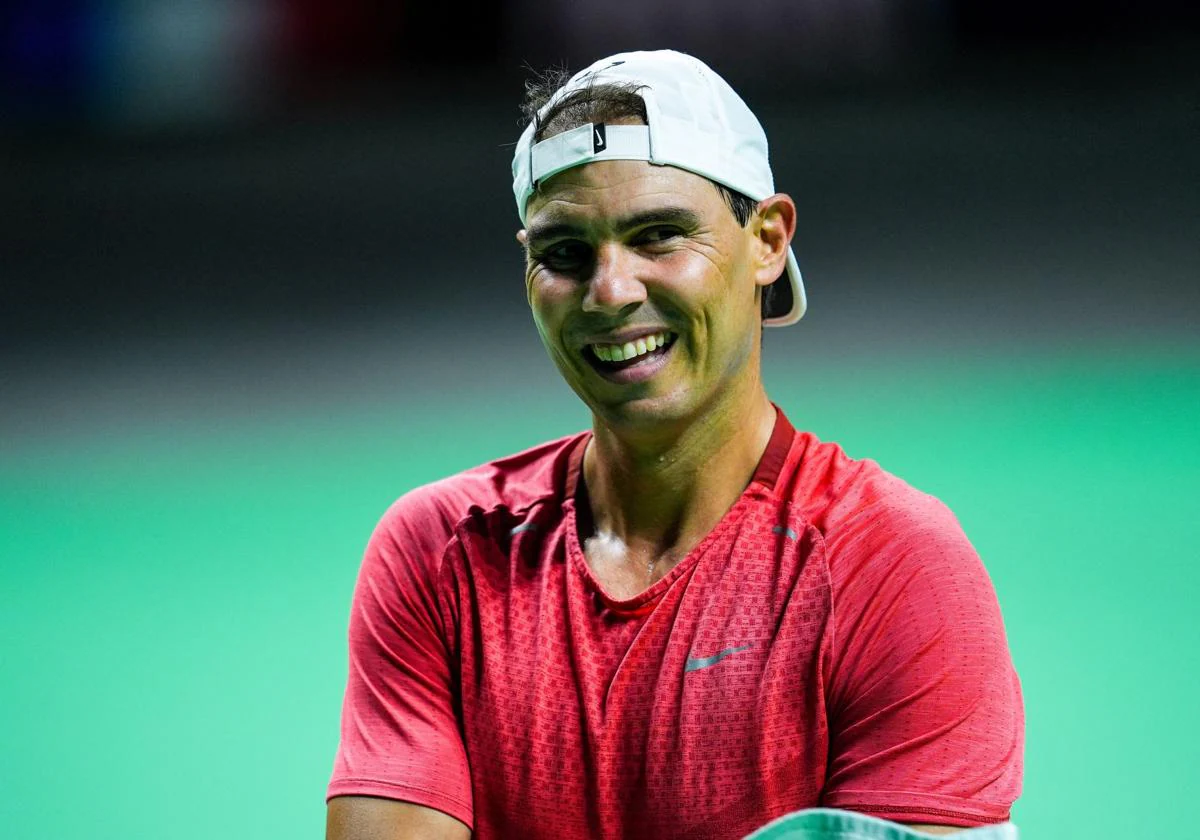 Rafa Nadal, en un entraînement préalable à la Davis