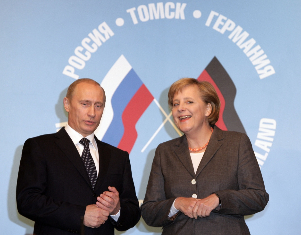 Angela Merkel et Vladimir Poutine à Tomsk