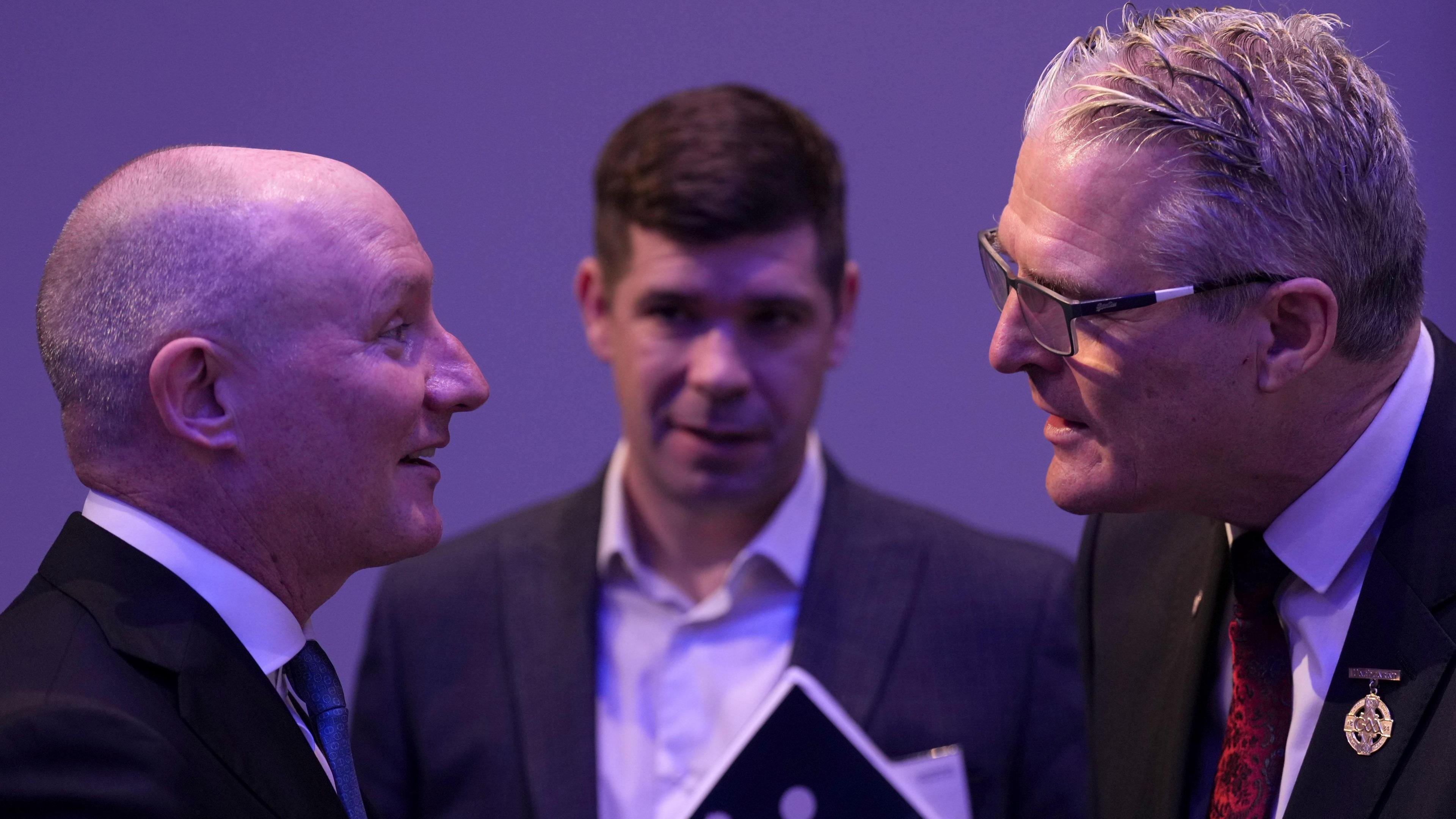 Jim Gavin, président du Comité de révision du football, lors du Congrès spécial de la GAA