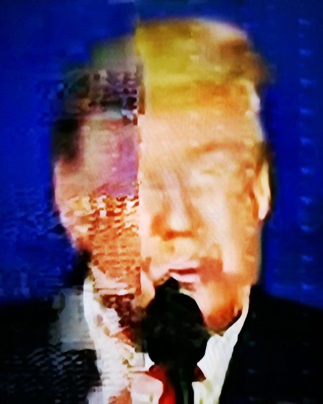 Image de Donald Trump sur un écran de télévision